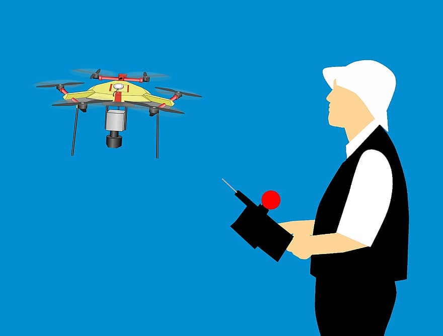 drone, Mann, spiller, ovenfor, voksen, antenne, luft, luftfartøy, luftfart, kamera, styre