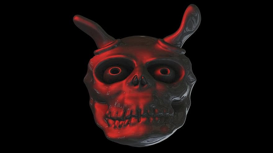 velnias, vaiduoklis, veidas, keista, šėtonas, demonas, pragaras, kostiumas, Helovinas, ragas, raudona