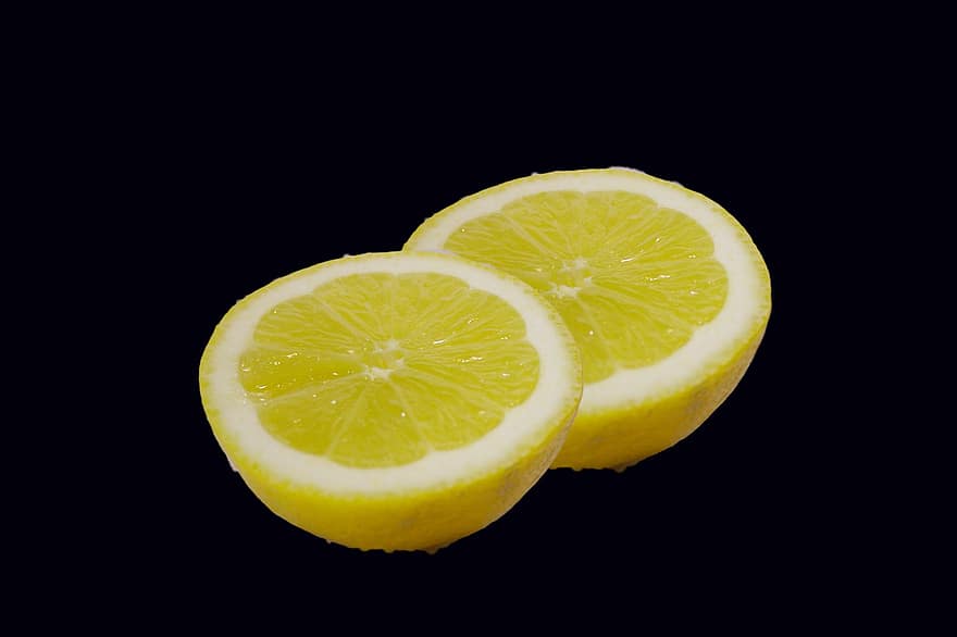 citron-, frukt, skivor, citrus-, mat, gul frukt, skära, citrusfrukt, friskhet, närbild, mogen