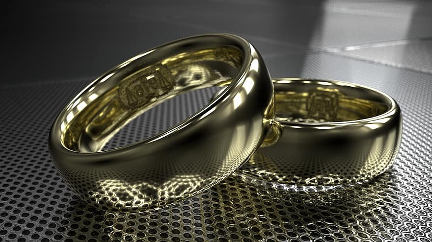 指輪、ゴールド、結婚式、愛、ジュエリー、鋼、つや、設計、ロマンチック、灰色の愛、灰色の結婚式