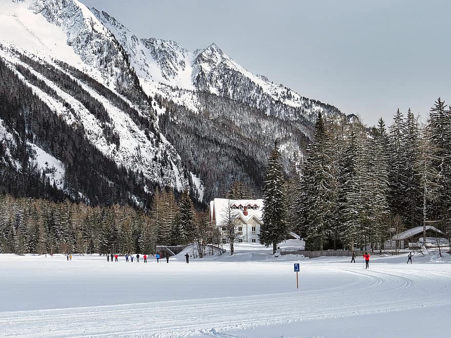 Winter, Gasthaus, Natur, Jahreszeit, Schnee, draußen, Tourismus, Berge, Berg, Landschaft, Sport