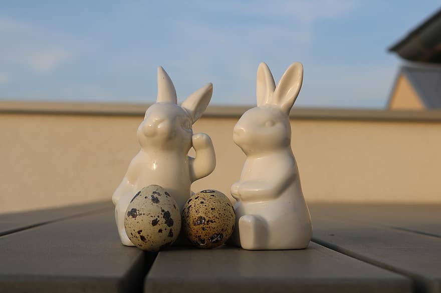 яйця, Великдень, кролик, пасхальний кролик, фон, релігія, дерево, милий, маленький, впритул, святкування