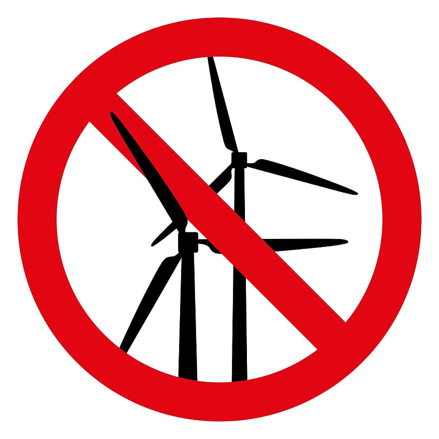 Putere eoliana, moara de vant, interzice, vânt, pinwheels, energie eoliana, WKA, energie, Tranziția energetică, simbol, semn