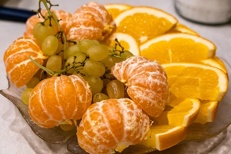 frukt, mellanmål, organisk, hälsosam, apelsiner, mandariner, druva, friskhet, orange, mat, citrusfrukt