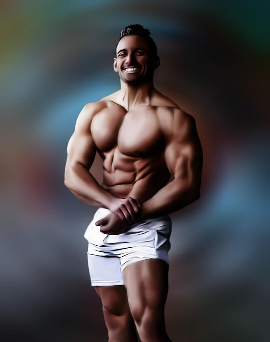 muskuløs mann, kroppsbygger, atlet, Fitness, mannlig modell, mann