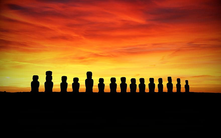 påskeøen, rapa nui, moai, skulptur, statue, rapa, Nui, kultur, polynesien, sten-, statuer