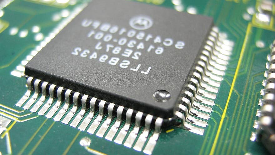 microchip, elektronica, moederbord, halfgeleider, technologie, processor, bewerker, computer, tech, circuit, hardware
