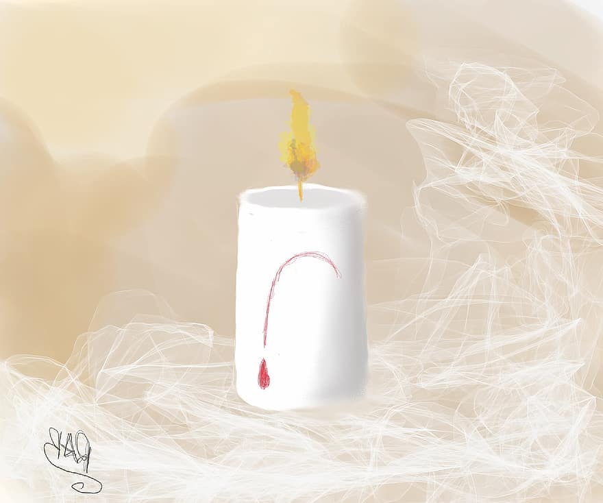 Candle, Flame, Fire, Light, Energy, Digital, Art, backgrounds, illustration, vector, abstract