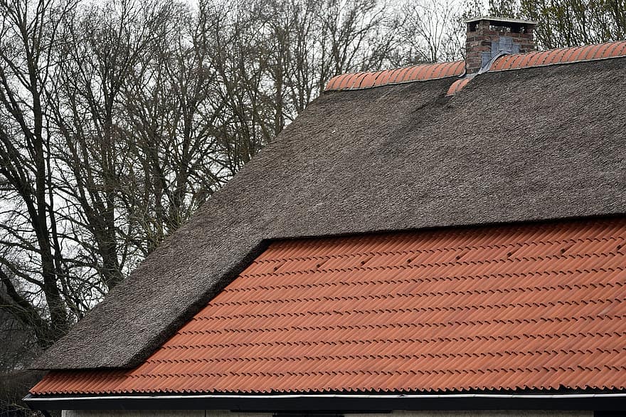 tetto di paglia, piastrelle, Cottage, il tetto del, canna, cannuccia, mestieri