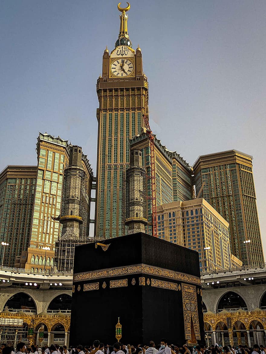 mesquita, Meca, construção, arranha-céu, apartamento, hotel, islâmico, arquitetura, árabe, cultura, islamismo