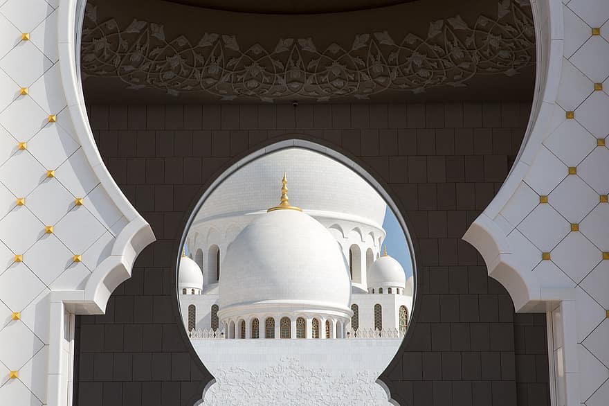kupola, építészet, mecset, ég, abu, vallás, abu dhabi mecset, Allah, arab, épület, kultúra