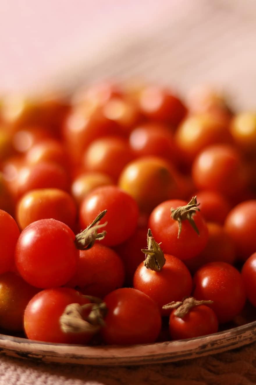 Tomatoes, Cherry, Basket, Vegetarian, Vegetables, Organic