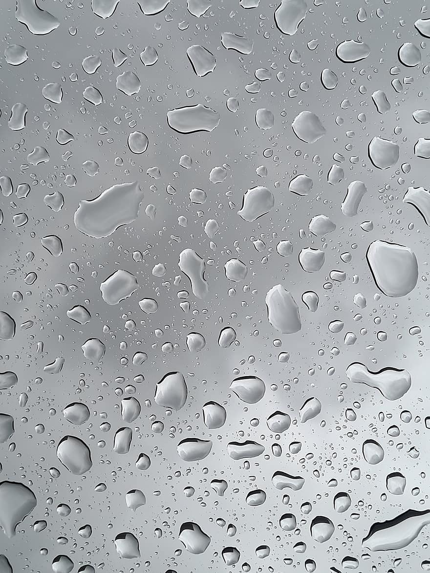 janela, janela de vidro, pingos de chuva, gotas, molhado, gotículas, agua