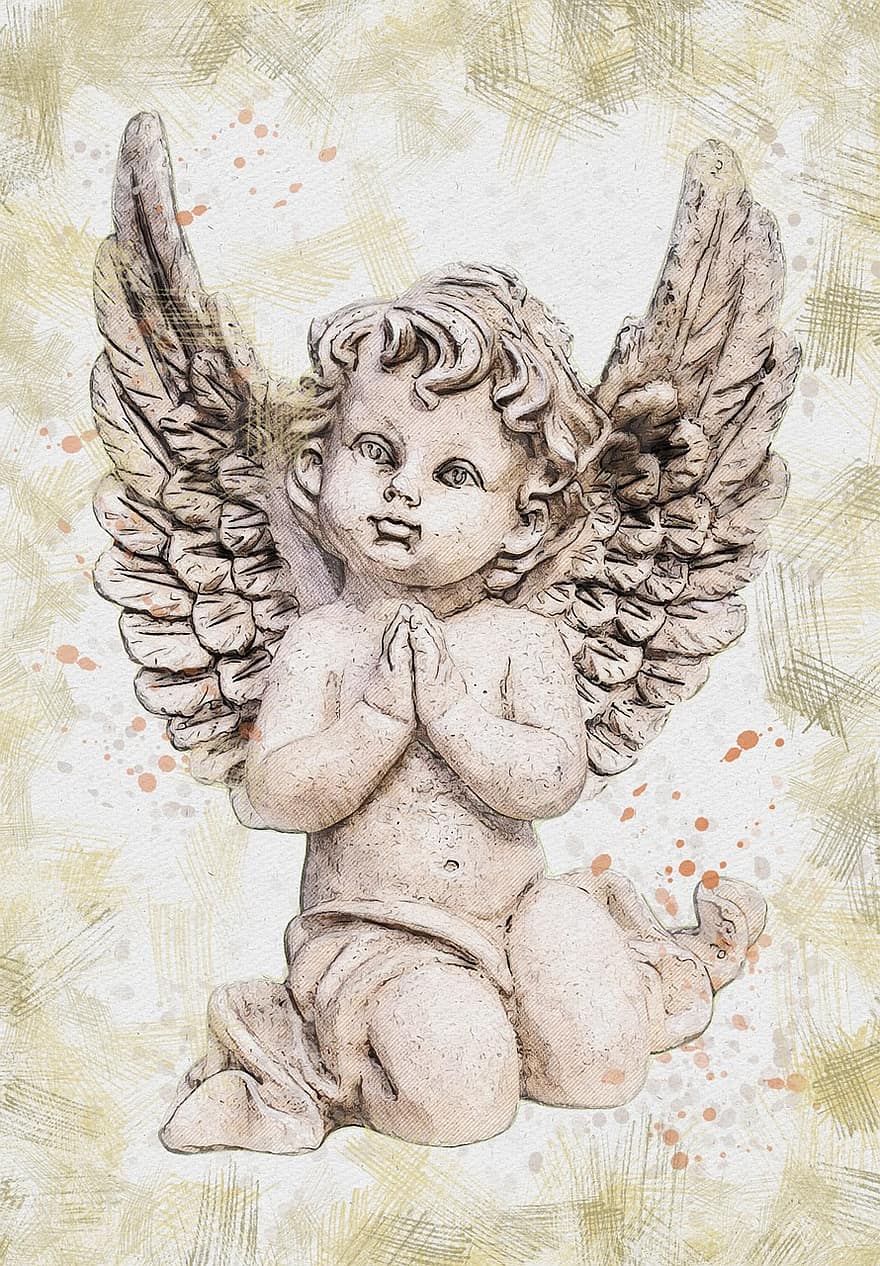 ángel, figurilla, vendimia
