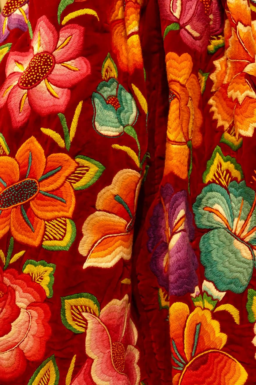 bunga, pakaian, tekstil, tradisional, meksiko, sulaman, frida kahlo, pelukis, artis, pameran, amstelveen