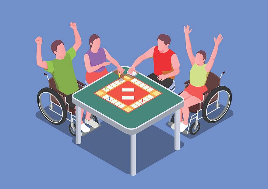 Integracja społeczna, specjalne potrzeby, Osoby niepełnosprawne fizycznie, różnorodność, interakcja, inwalidztwo, krzesło, koło, Niepełnosprawny, opieka, ruchliwość