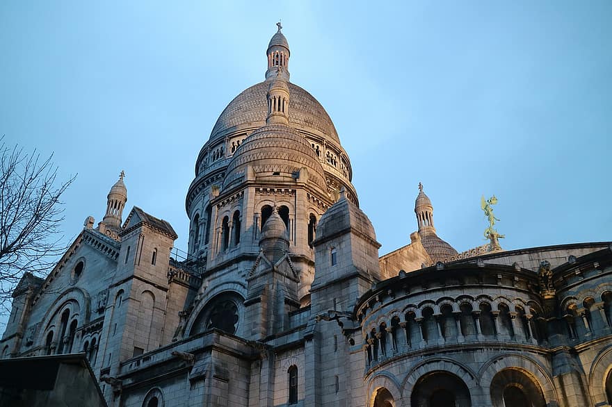 paris, sacre-coeur, katedral, kyrka, arkitektur, montmartre, frankrike, historia