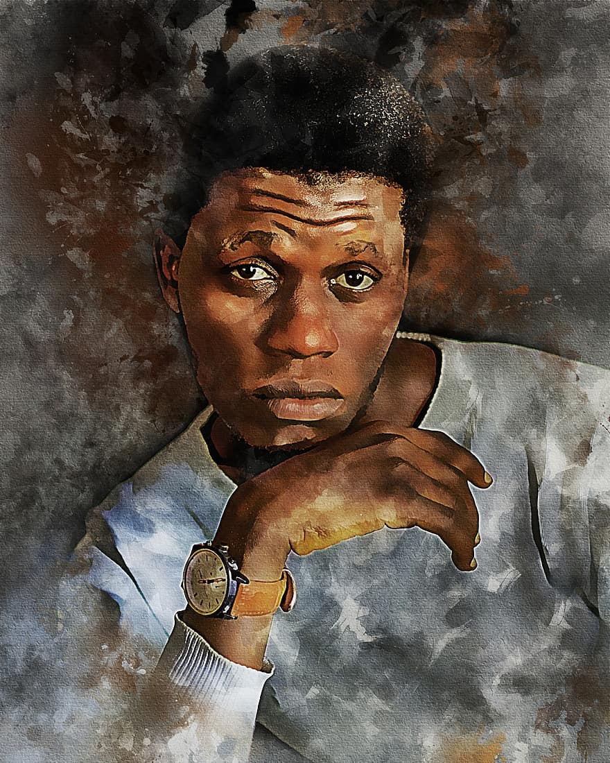 African, Man, Male, Portrait, Painting, Creativity, Artwork, men, one person, adult, young adult