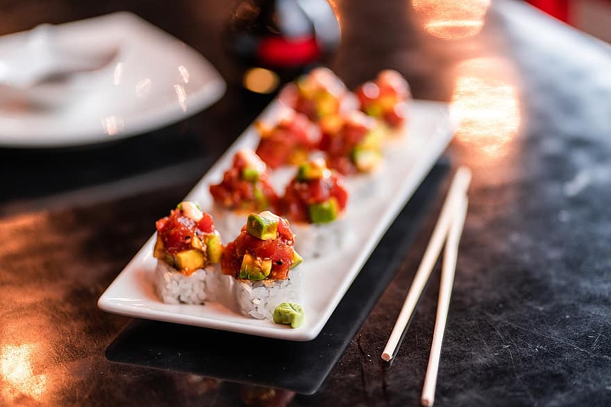 Sushi, Food, Japanese, Japan, Tuna, Rice, Fish, Salmon, Eat, Kitchen, Seafood