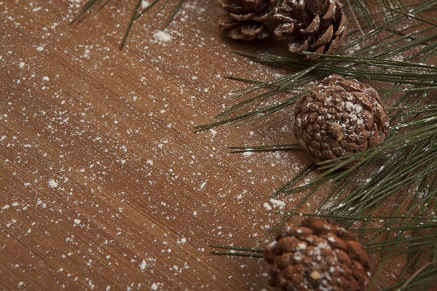 Pine Cones, Decoration, Christmas, Season, Snow, Snowflakes, Winter