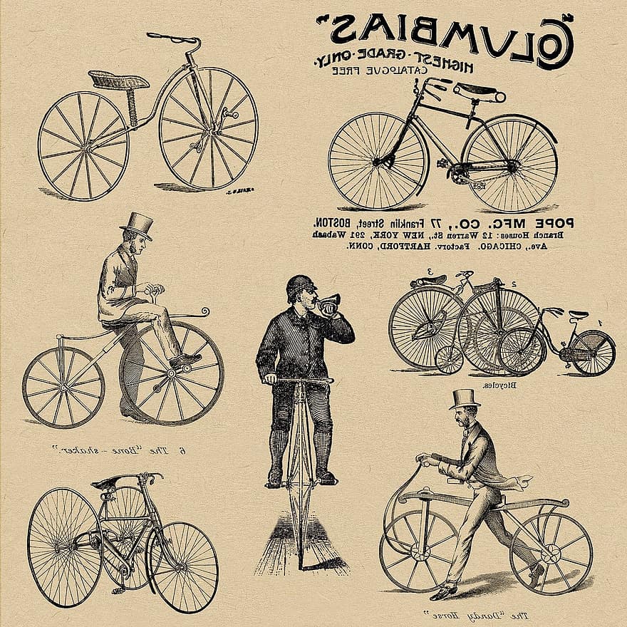 sykler, årgang, sykkel, retro, gammel, syklus, transportere, reise, sport, hjul, stil