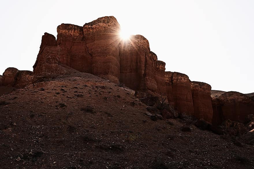 Desert, Mountain, Sunrise, Geology, Rocky Mountain, Nature, rock, landscape, stone, sand, cliff