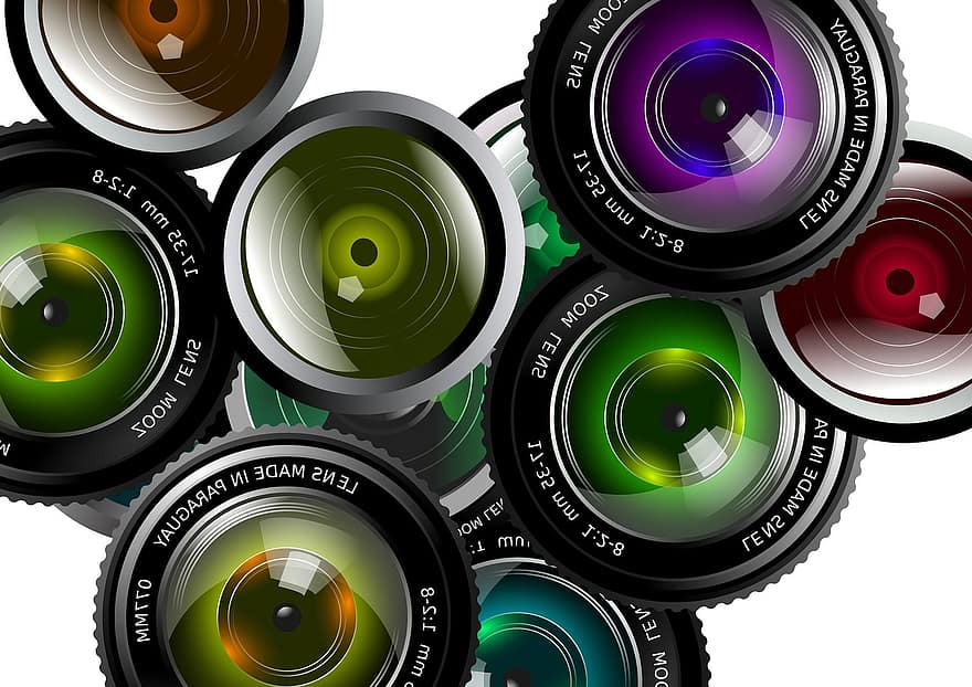 lente, fotografia, foto, Câmera, gravação, digital, tecnologia, espelhamento, colorida, reflexos