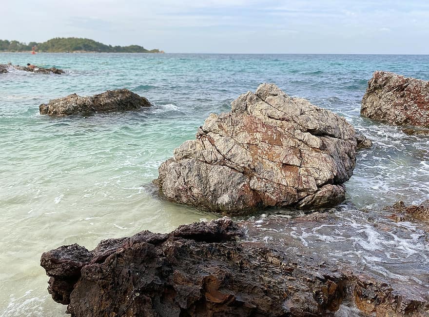 roques, mar, rock, línia de costa, aigua, estiu, blau, onada, paisatge marí, paisatge, pedra