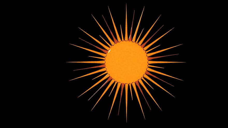 słońce, Ikona, światło, gorąco, gwiazda, słoneczny, lato, symbol, przycisk, piekło, promienie