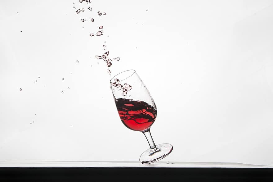 içki, şarap, kırmızı şarap, sıçrama, damla, alkol, sıvı, içki bardağı, düşürmek, kapatmak, bardak
