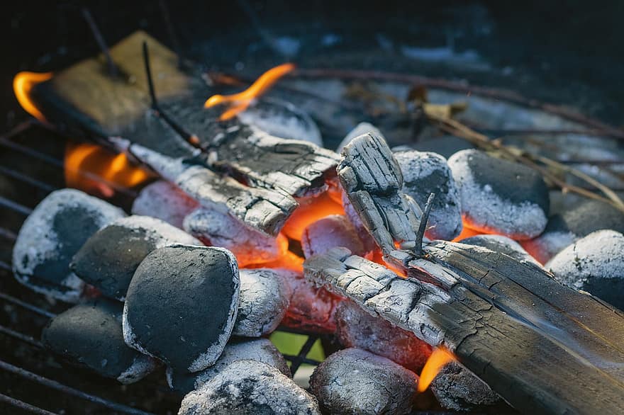 lemne de foc, cărbune, flăcări, foc, co2, flacără, a arde, la grătar, fum, bucătar, carbon