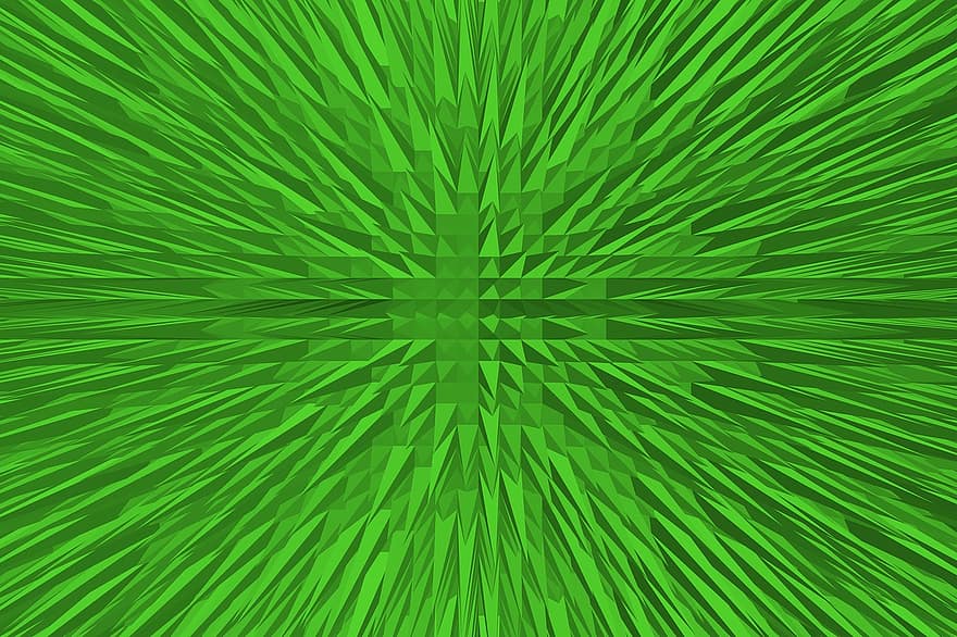 grön, mönster, triangel, pressa ut, fokus