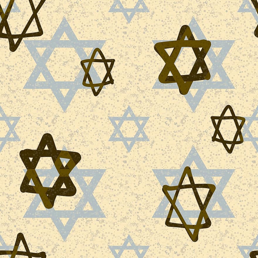ダビデの星の背景、ユダヤ人の背景、過越祭、メイゲンダビデの星の背景、ヘブライ語の背景、パターン、きらきら、宗教、ベクター、シンボル、デコレーション