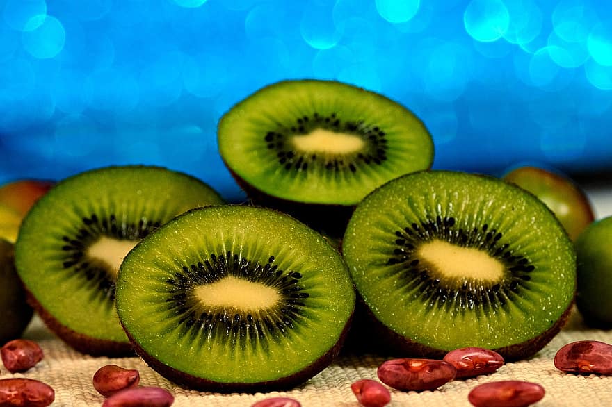 Obst, Kiwi, organisch, Süss, Vitamin, gesund, Frische, Lebensmittel, Nahansicht, grüne Farbe, gesundes Essen