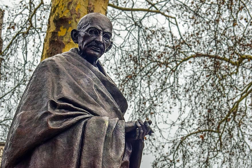 Mahatma Gandi, Gandi Heykeli, heykel, işaret, anıt, park, erkekler, bir kişi, yetişkin, din, portre