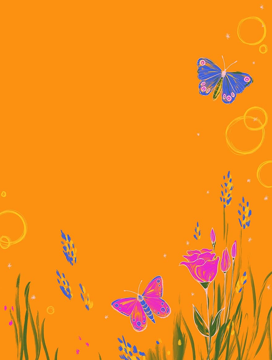 Schmetterlinge, Blumen, Blütenblätter, Gras, Pflanzen, Insekt, Natur, Flügel, Flora, Fauna, Garten