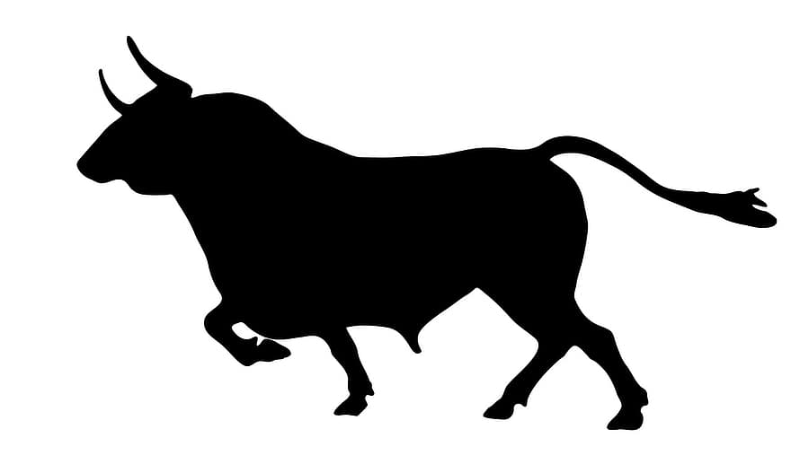 бык, животное, корова, условное обозначение, природа, ферма, значок, силуэт, дикий, млекопитающее, белый