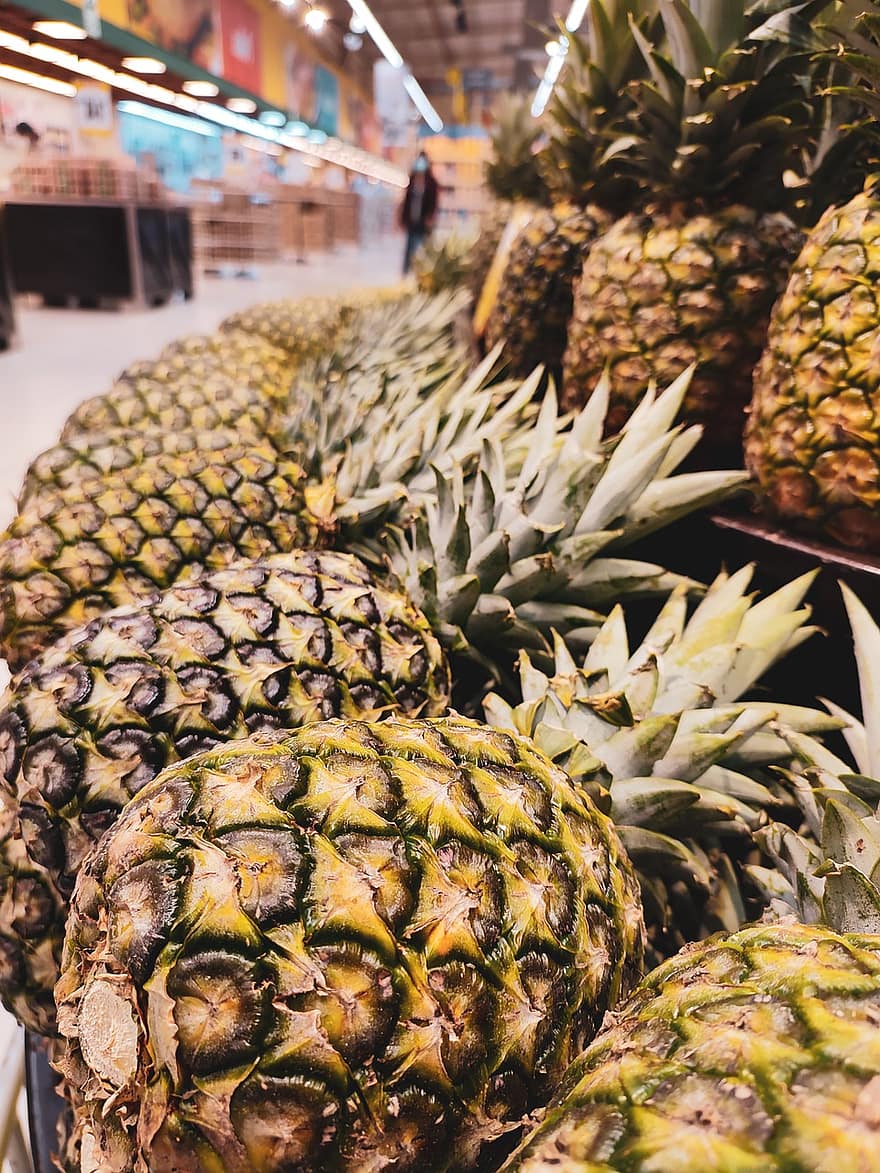 Pineapples, Fruits, Food, Market, Product, Healthy, Fresh, Ripe, Organic, Produce, Edible