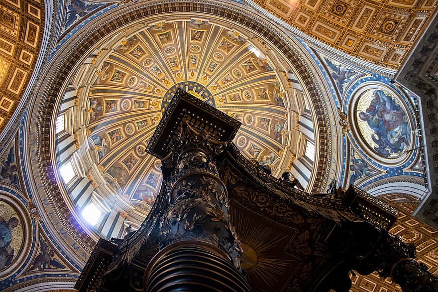 базилика, архитектура, църква, Ватикана, Рим, Италия, католицизъм