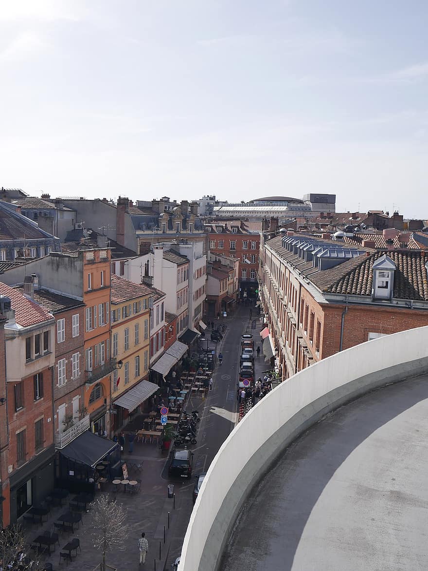 Toulouse, Ranska, kaupunki, ilmakuva, maisema, arkkitehtuuri, kaupunkikuvan, rakennuksen ulkoa, kuuluisa paikka, katto, rakennettu rakenne