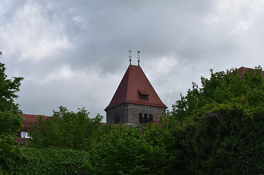vienuolyno bažnyčia, Breitenau, guxhagen, Hesse, pavasaris, žalias, lankytinos vietos