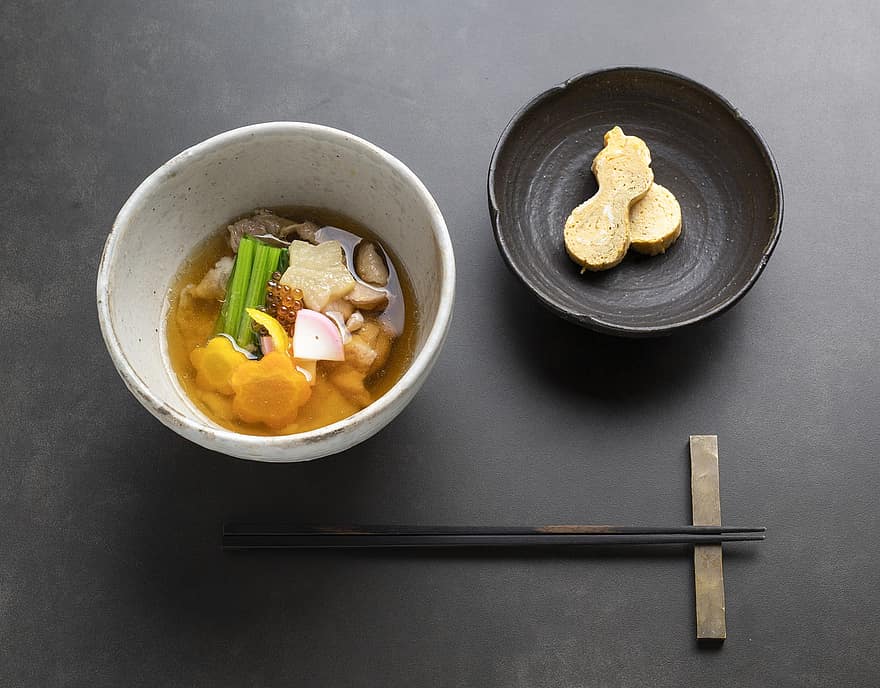 Japanilainen uudenvuoden ruoka, uudenvuoden ruokia, Osechi Ryori, uusivuosi, Osechin keittiö, japanilainen ateria, Japanilainen tavara, japanilainen keittiö, ruoka, ateria, kulho