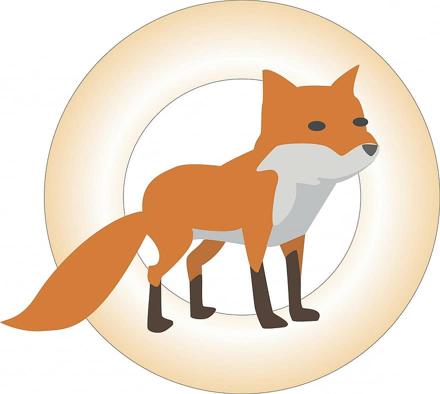 Fox, Animal, Drawing, Circle, Wild, Orange, White