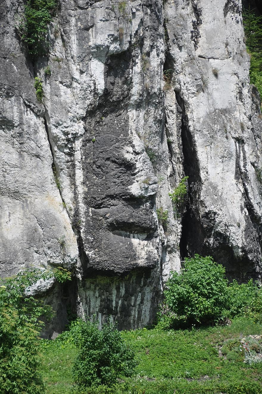 rots, gezicht, Natuur kalksteen, karst, Polen