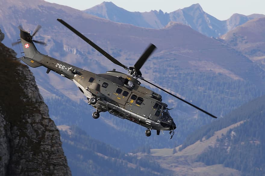 Eurocopter, Great Puma, Cuogar, As 332, As 532 Transport, Helicopter, Multipurpose, Turbine, Military, Air Force, Switzerland