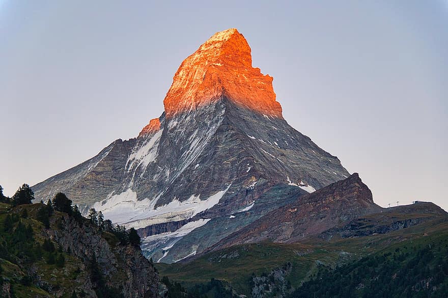 csúcstalálkozó, hegy, szikla, Zermatt, Matterhorn