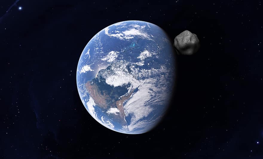asteroid, planetă, teren, spaţiu, cosmos
