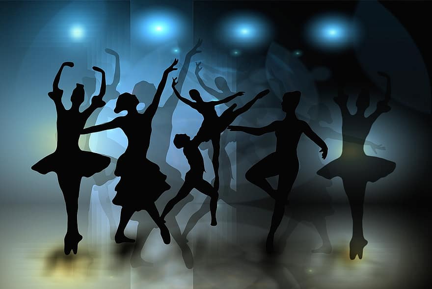 バレエ、ダンサー、女性、シルエット、ダンス、振り付け、移動、グレイジー、恵み、バックグラウンド、影