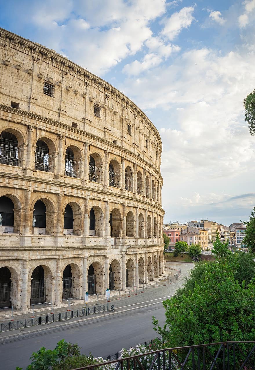 roma, Itālija, kolossejs, vēsturiskais orientieris, pilsēta, tūrismu, romiešu arhitektūra, orientieris, arēnā, slavenā vieta, arhitektūra