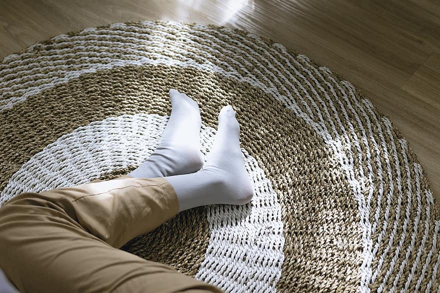 Socks, Relax, Wood, Texture, Morning, Cozy, Coffee, human foot, human leg, one person, relaxation